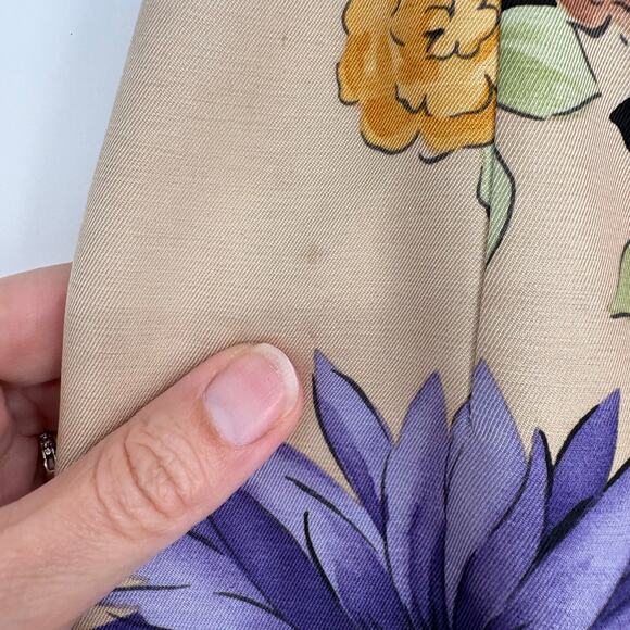 Vintage Talbots 90s Y2K Floral Silk & Wool Blend Pencil Skirt Size 10 Business - Picture 5 of 9